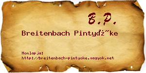 Breitenbach Pintyőke névjegykártya